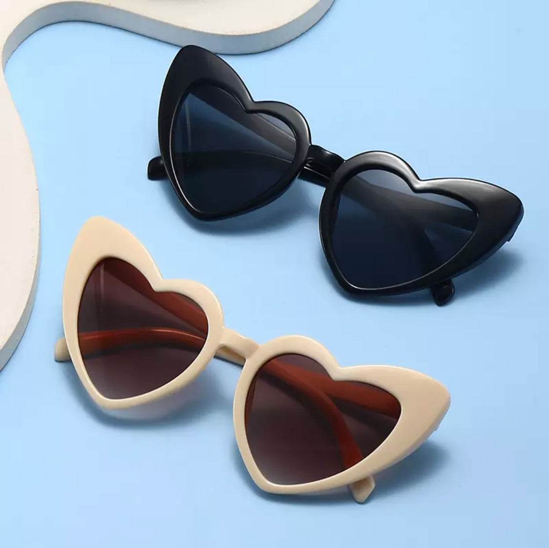 Love Heart Cream Tea Sunglasses
