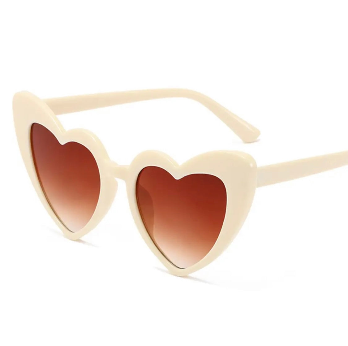 Love Heart Cream Tea Sunglasses