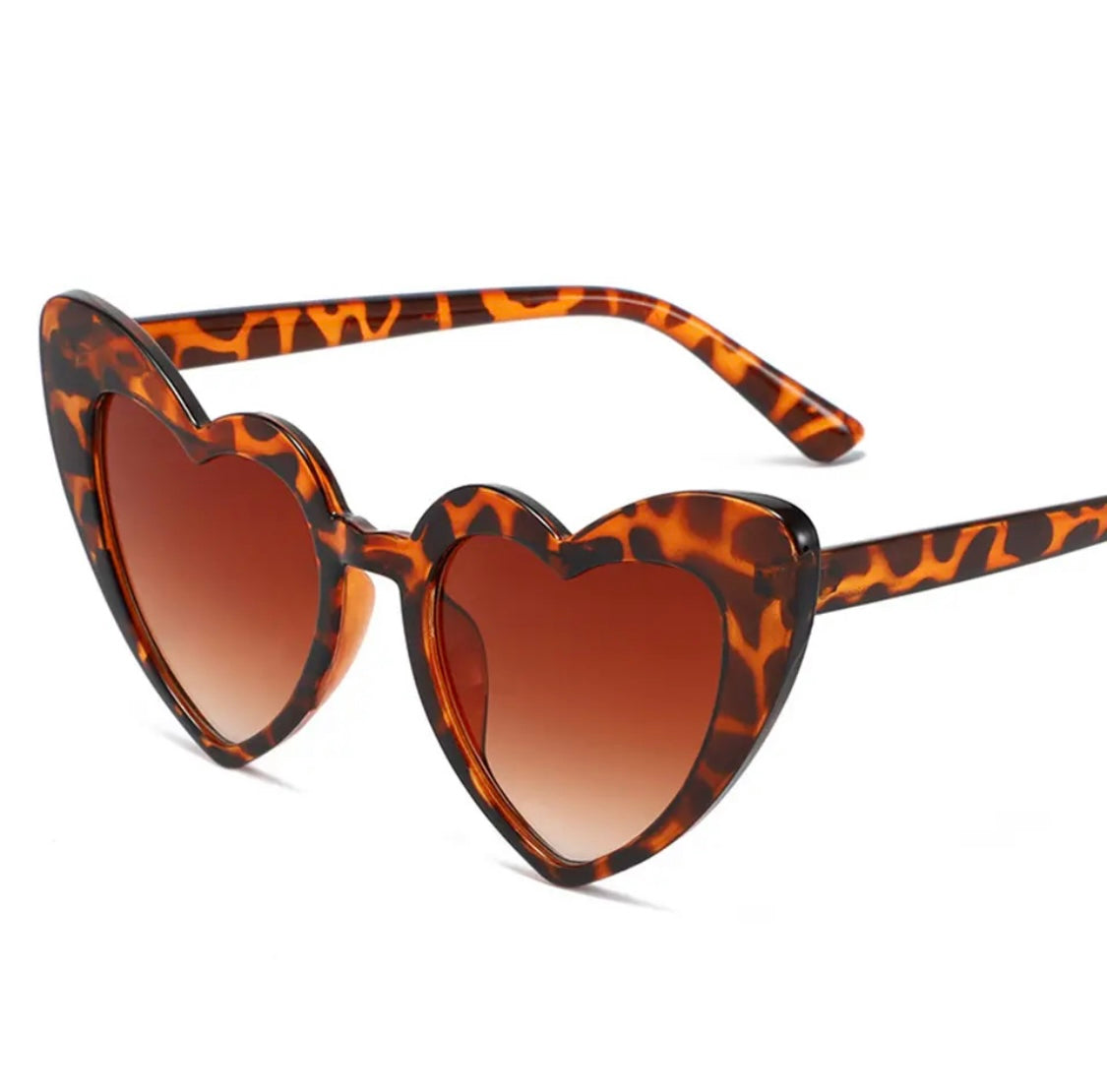 Love Heart Leopard Print Sunglasses