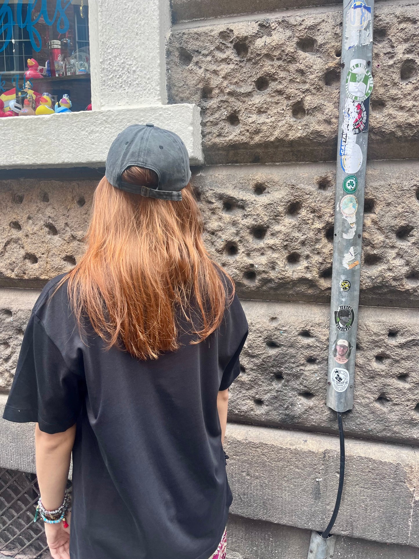 Black Denim Heart Cap