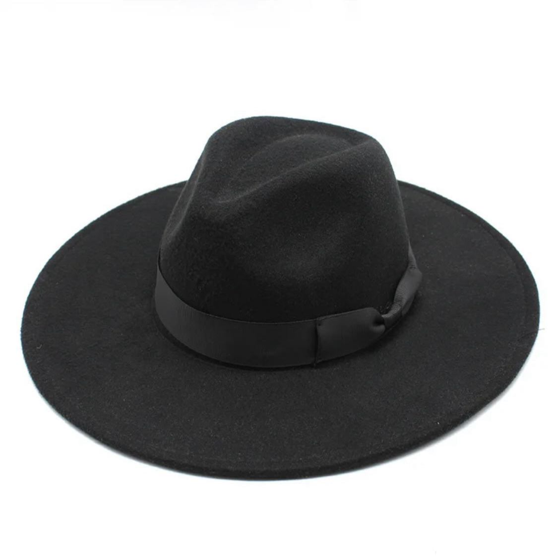 Black Wide Brim Fedora – Moon Coven Emblem