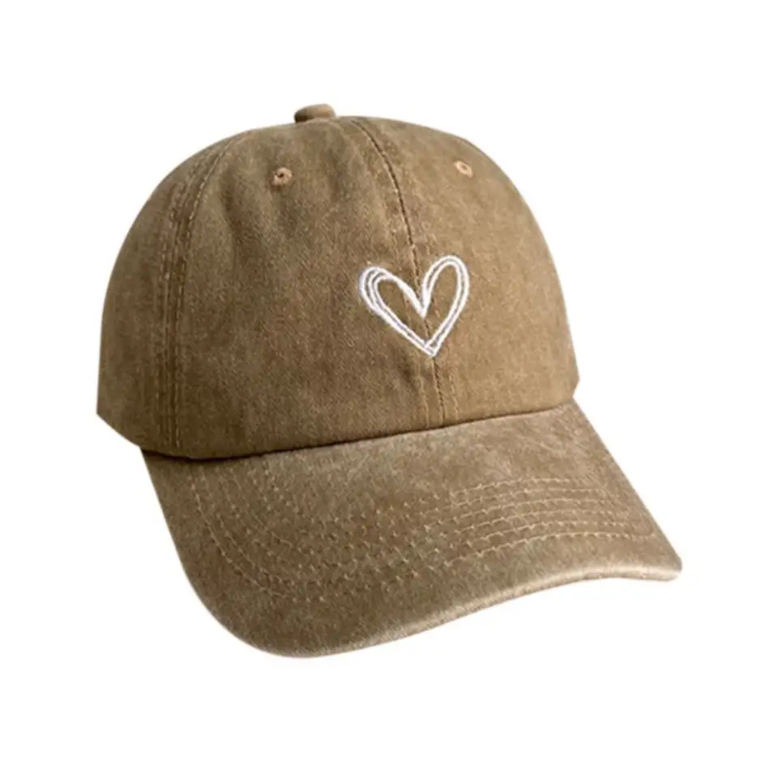 Sand Denim Heart Cap – Adjustable