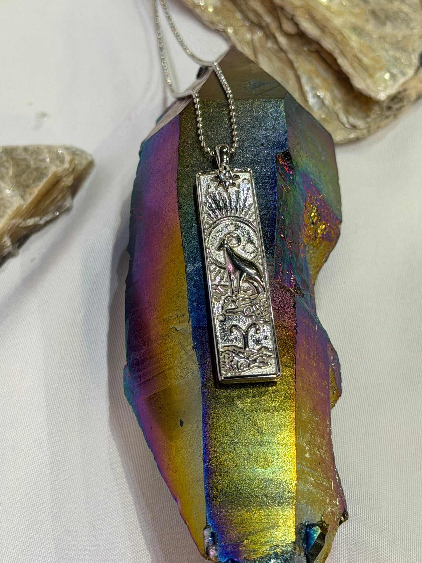 Aries Zodiac Amulet Necklace Silver Waterproof Stainless Steel