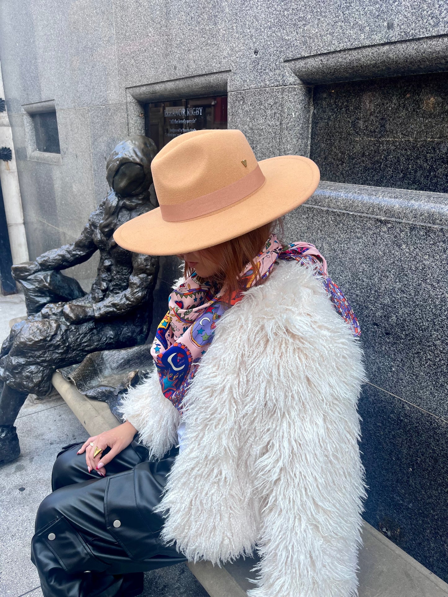 Sandstone Wide Brim Fedora – Moon Coven Emblem