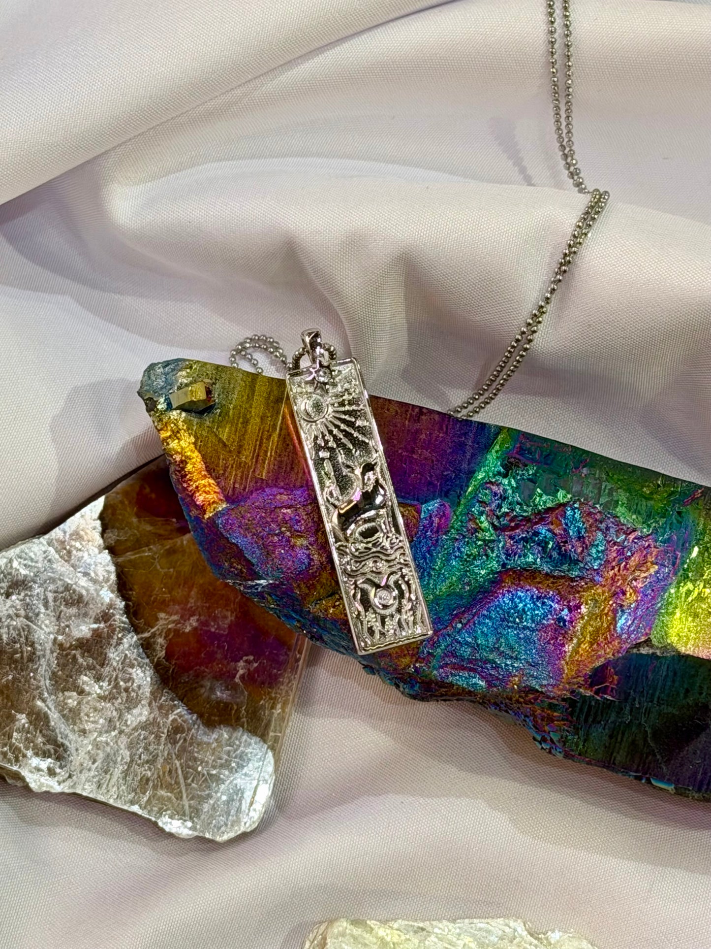 Taurus Zodiac Amulet Necklace Silver Waterproof Stainless Steel