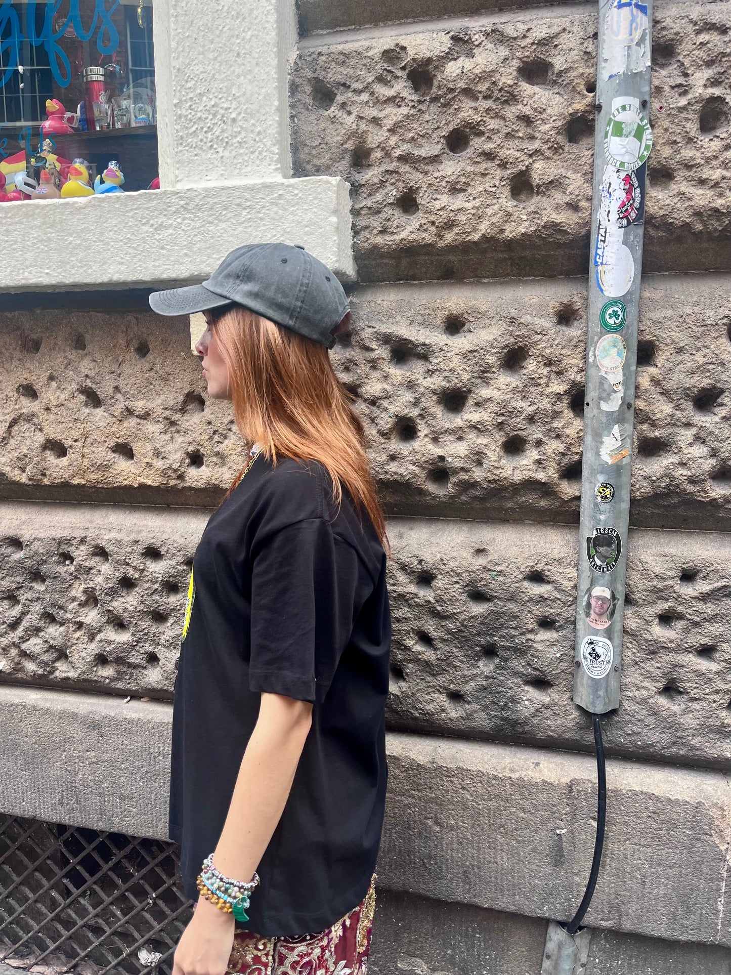 Black Denim Heart Cap