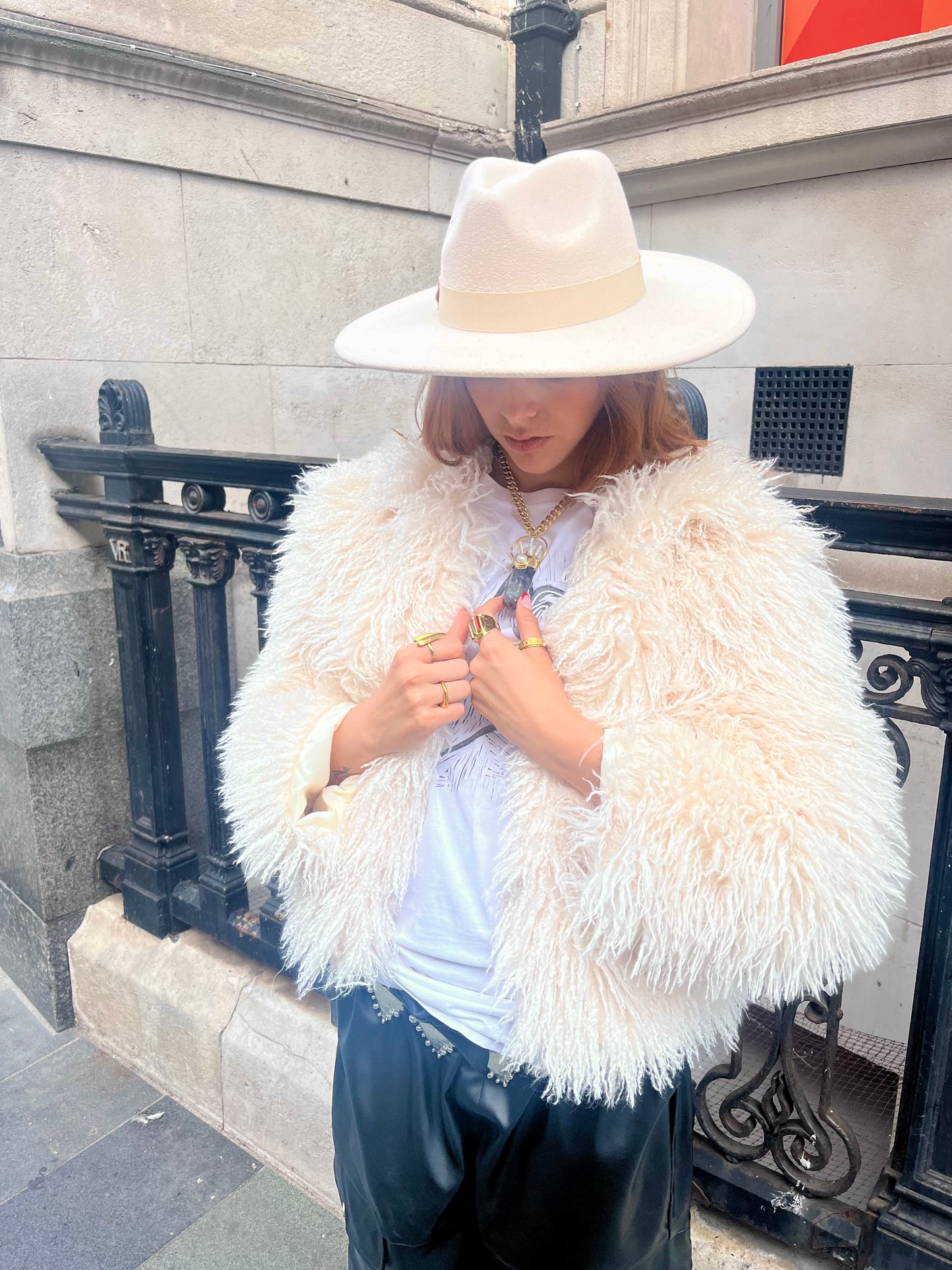 Cream Wide Brim Fedora – Moon Coven Emblem