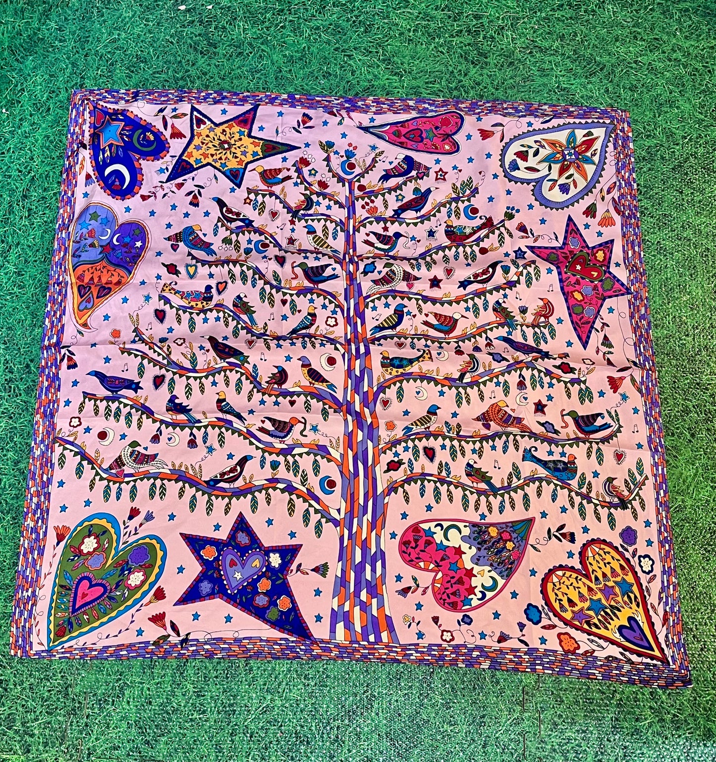 Mystic Garden Satin Scarf Collection – Pink 90x90cm