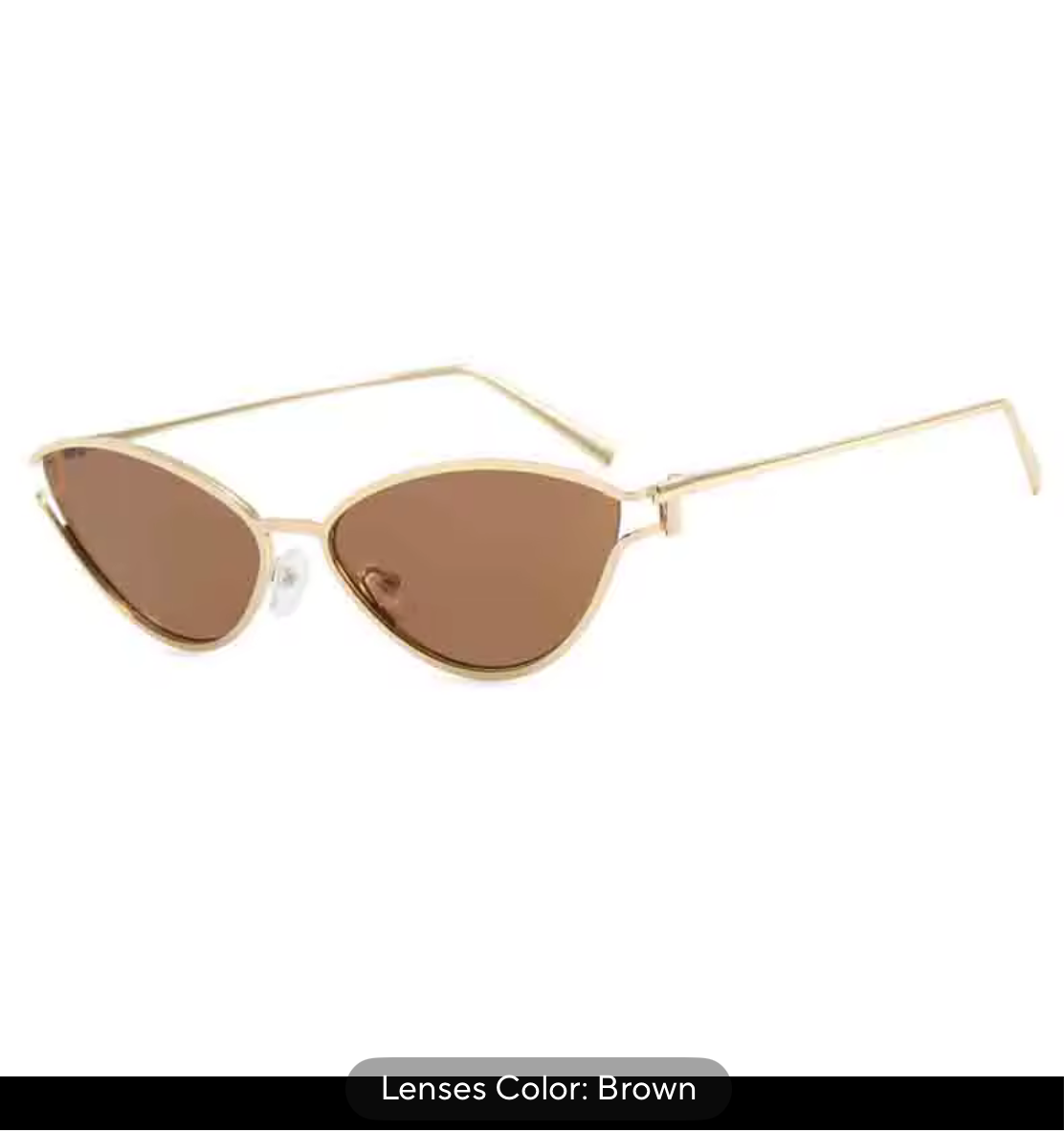 Roxy Gold Rim Cat Eye Sunglasses – Brown Lenses