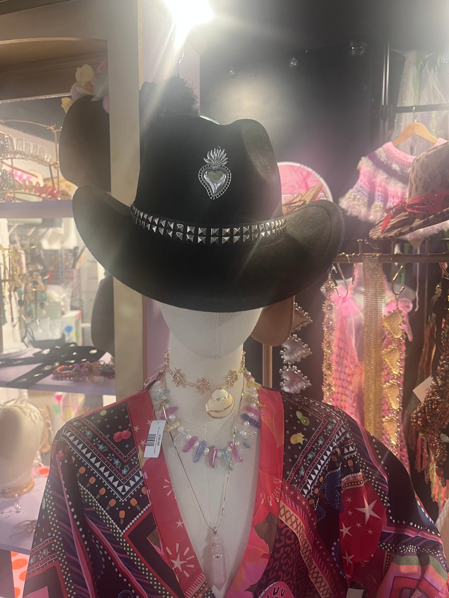 π₯ Midnight Rider Studded Cowboy Hat β Black Adjustable