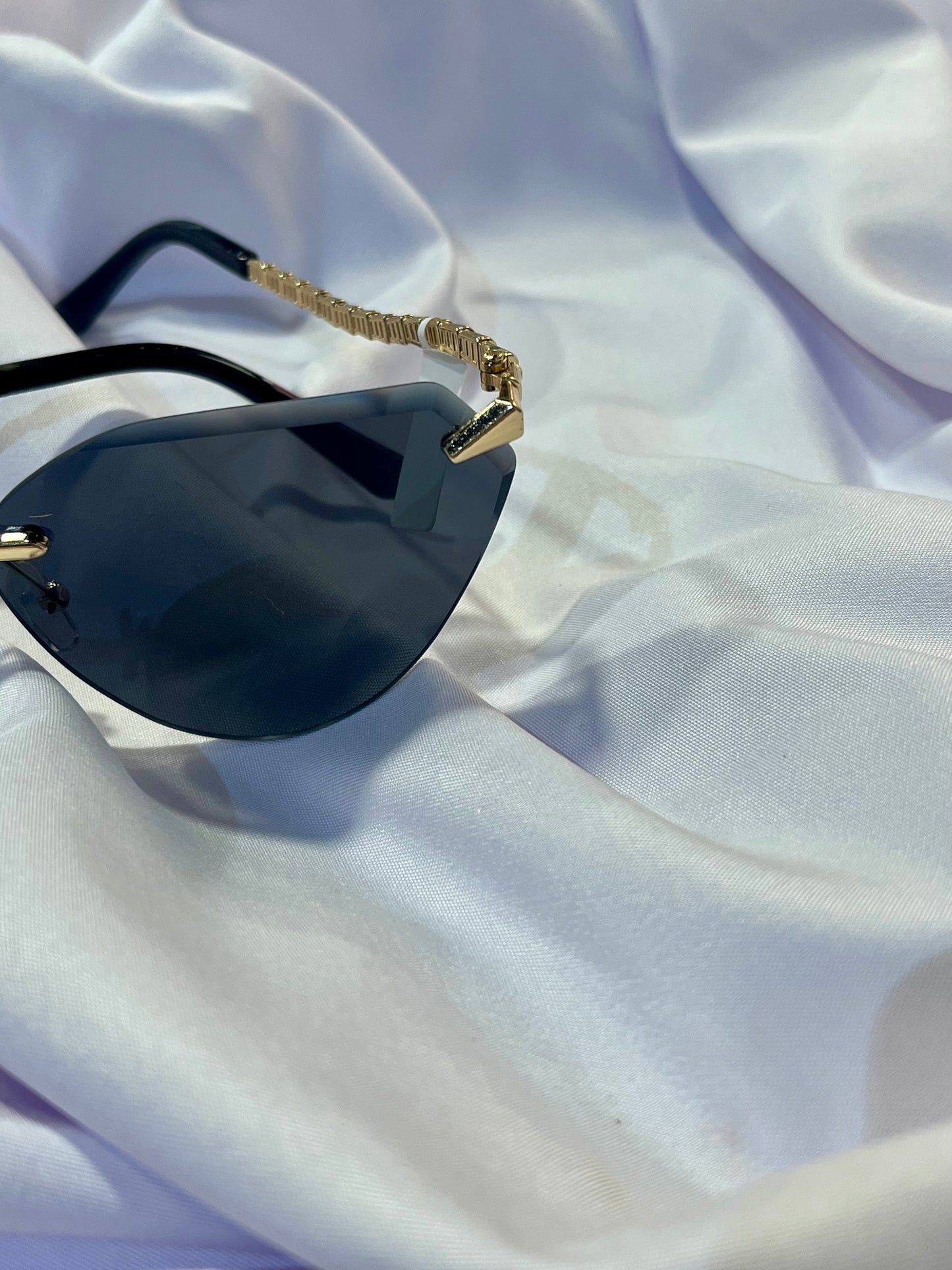 Selena Snake Detail Cat-Eye Sunglasses Black