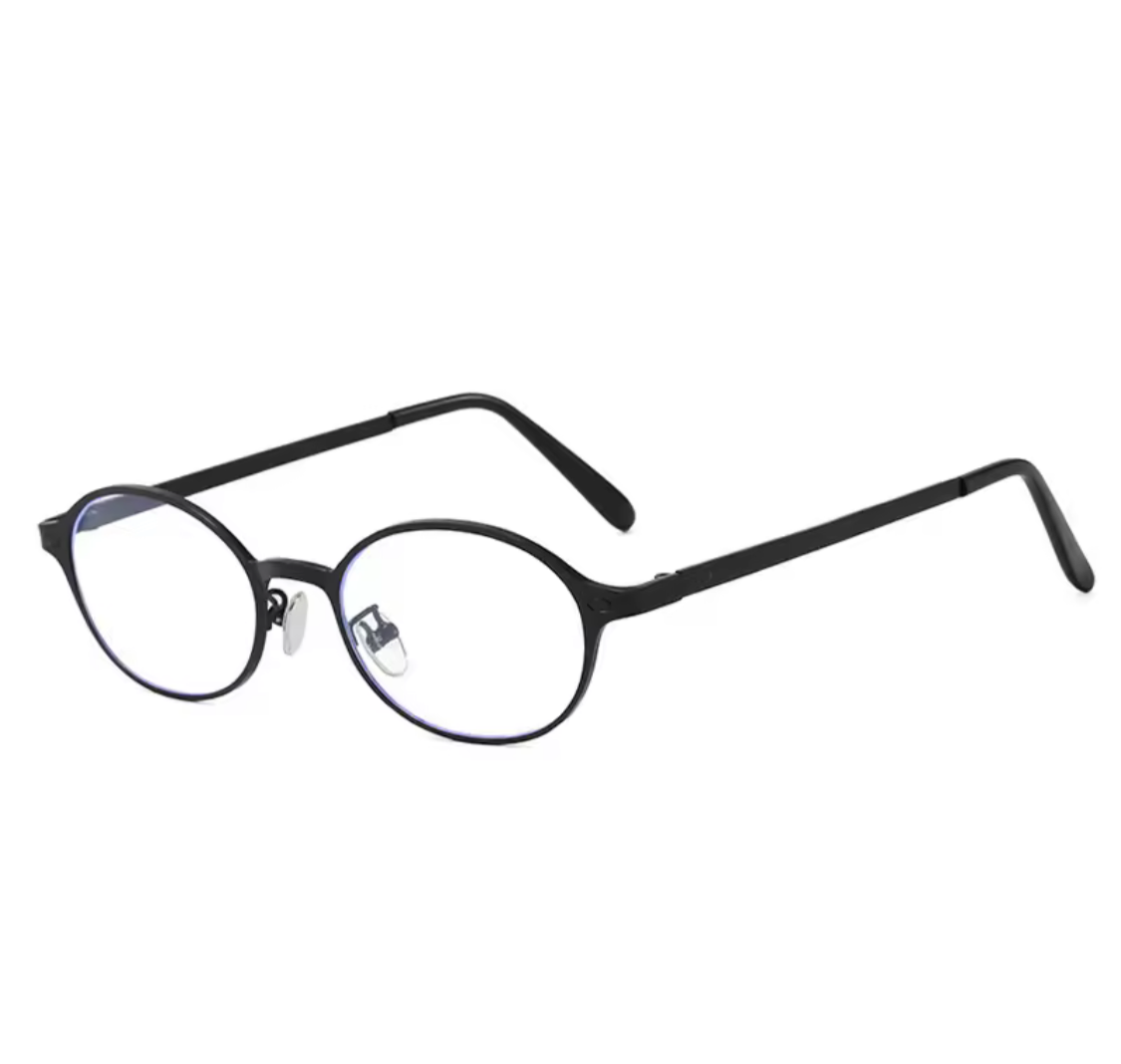Kelly 90s Metal Frame Anti Blue Light Glasses – Black