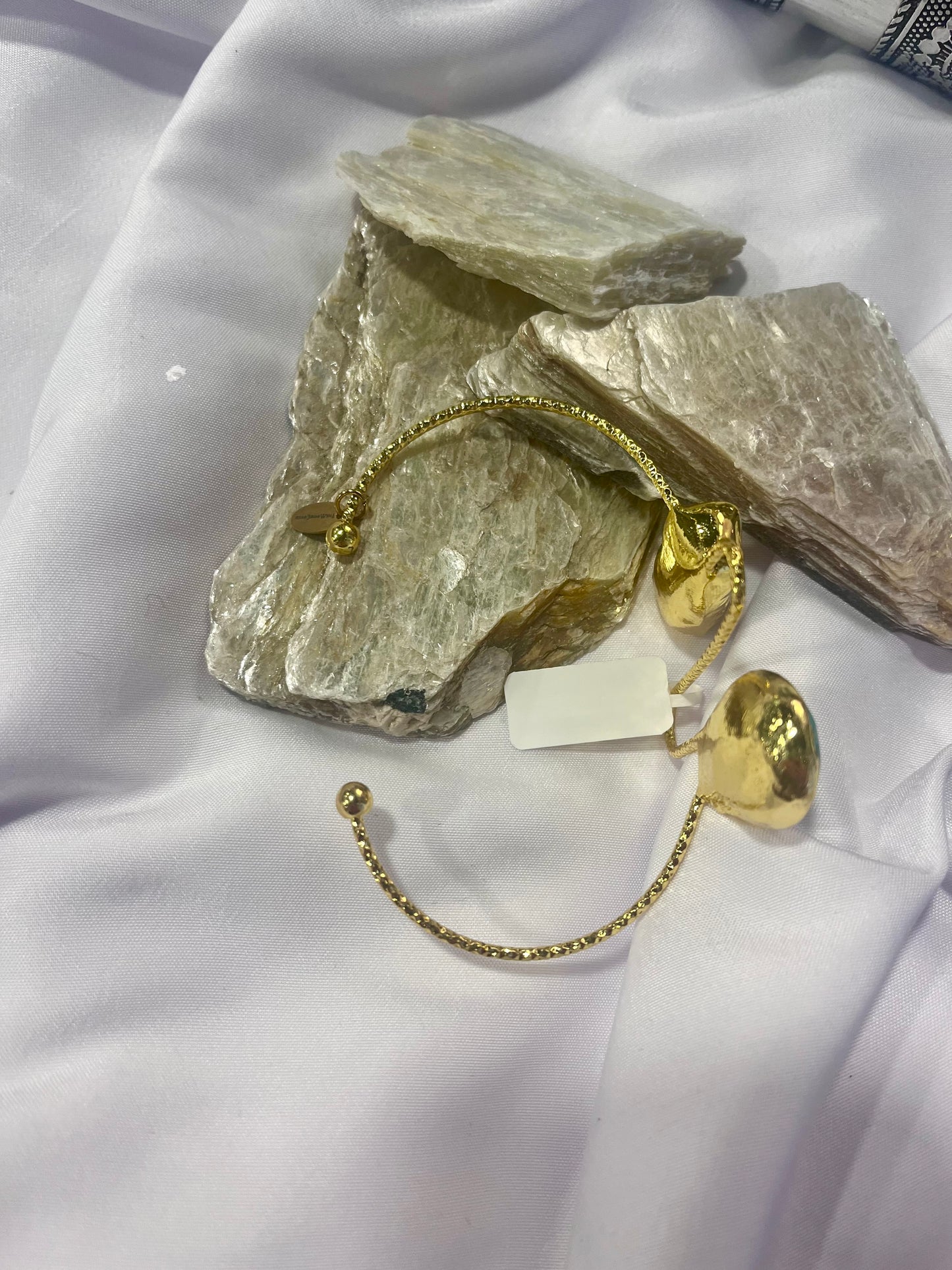 Golden Turquoise & Biwa Pearl Cuff Bracelet ā Unique Stone Jewellery