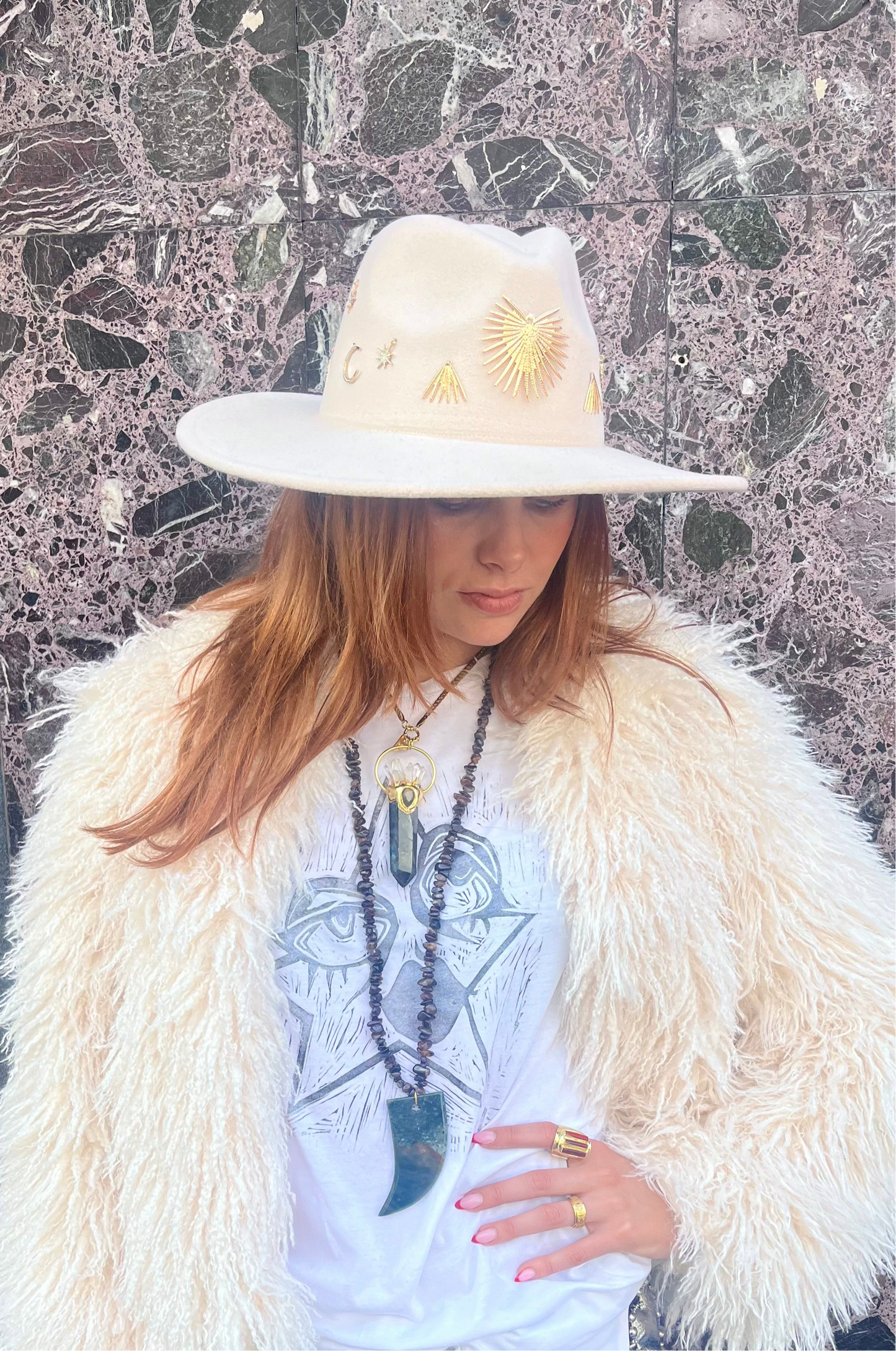 Cream Celestial Fedora – Moon Dance Collection