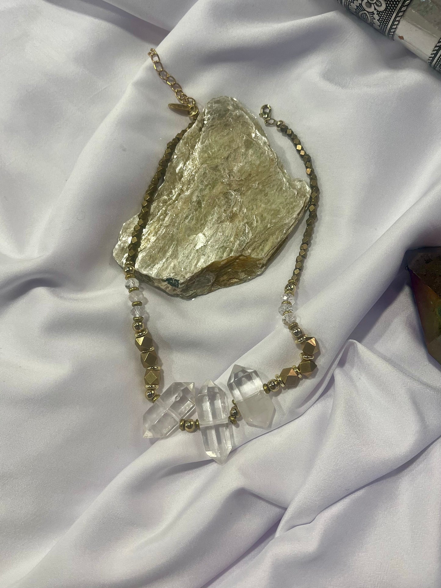 Clear Quartz Power Statement Necklace Energy Amplifying