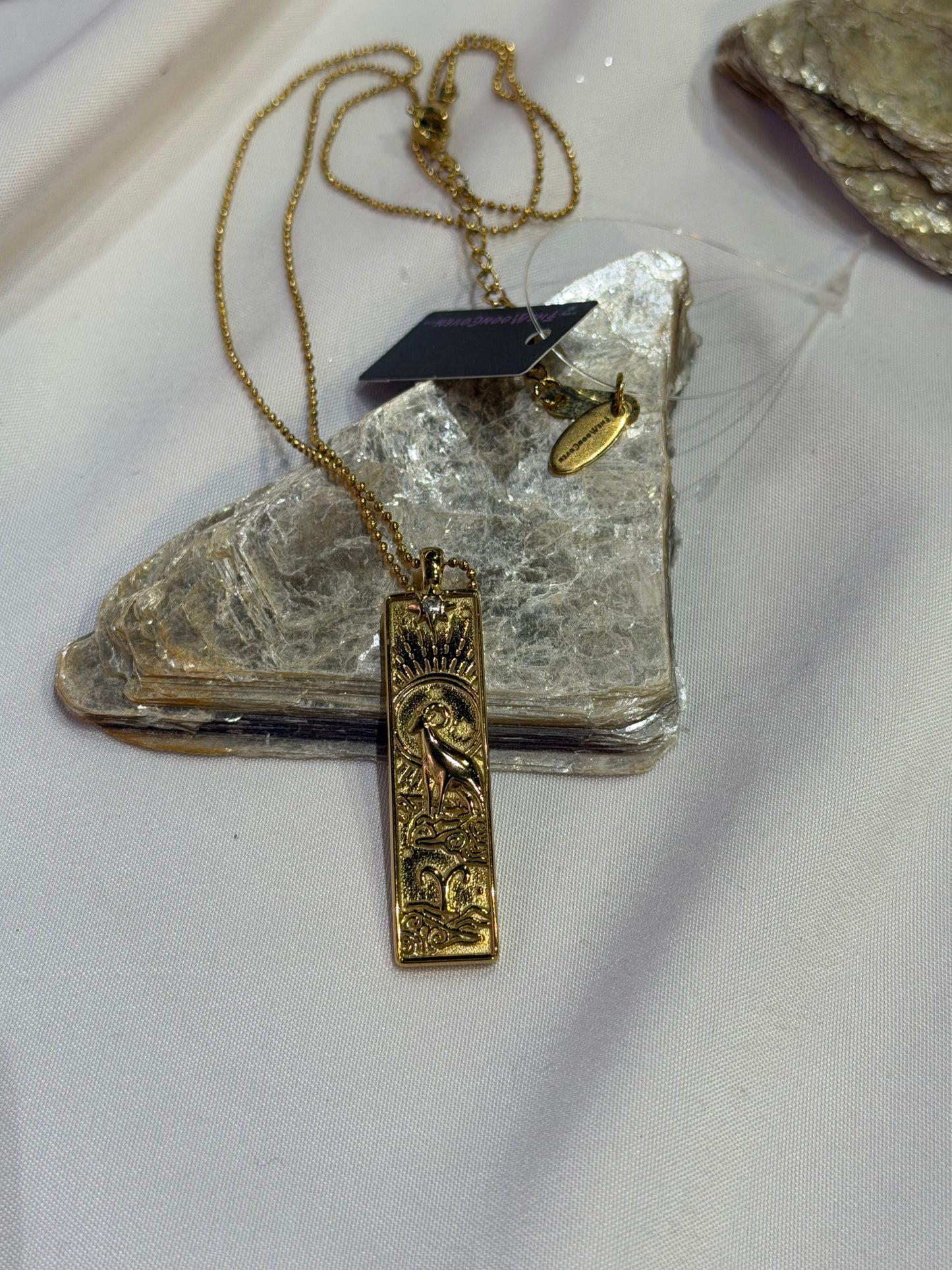 Aries Zodiac Amulet Necklace Gold Waterproof Stainless Steel