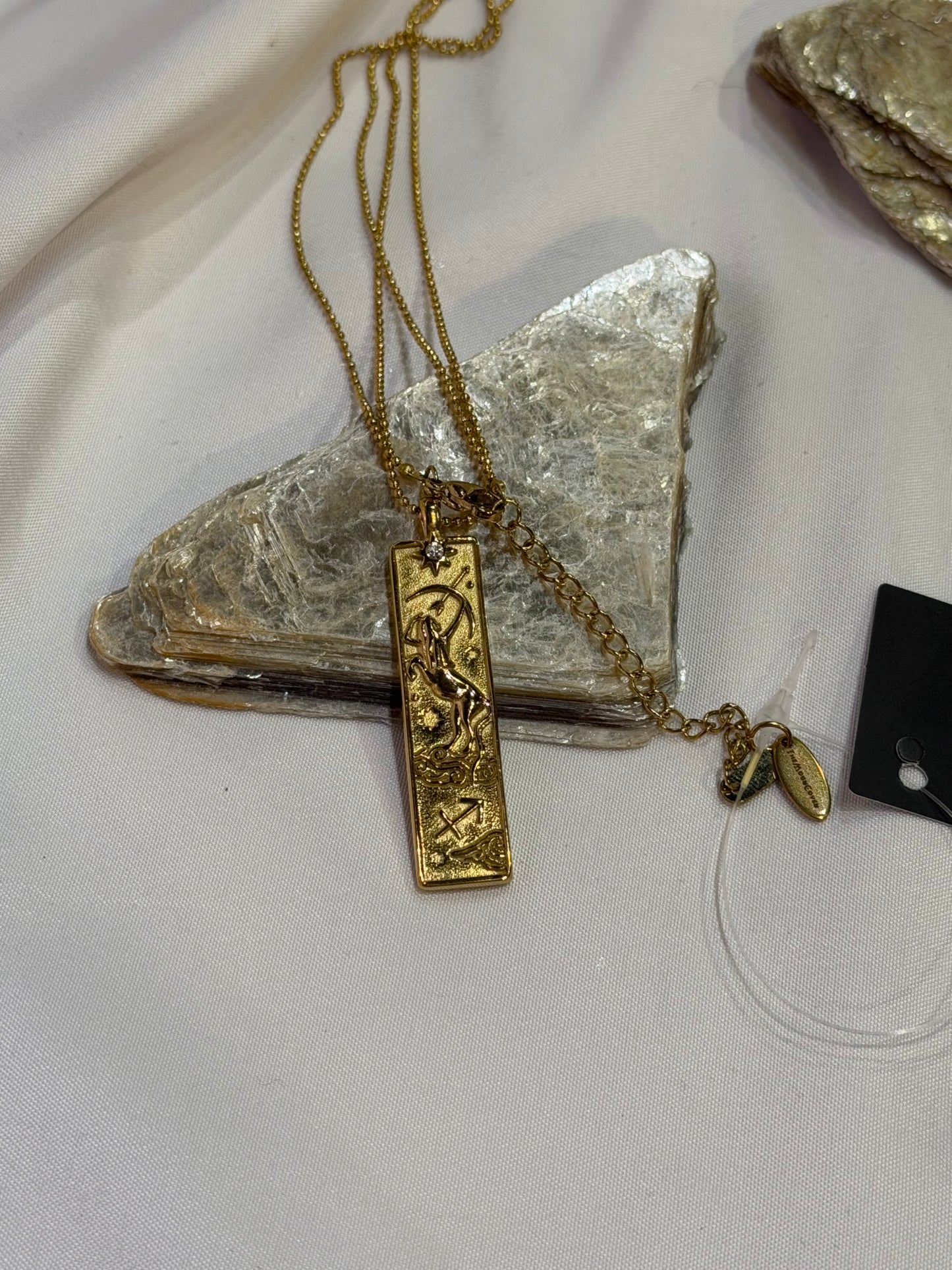 Sagittarius Zodiac Amulet Necklace Silver Waterproof Stainless Steel