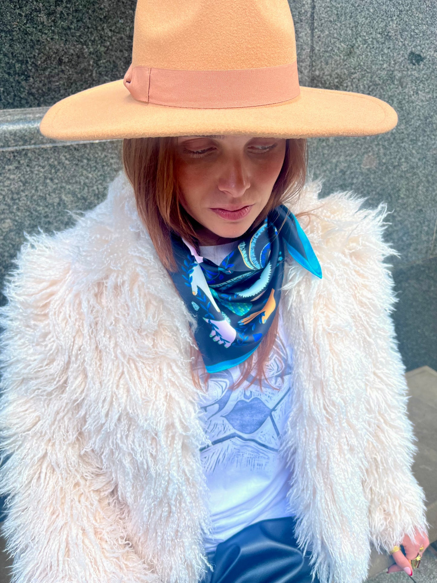 Sandstone Wide Brim Fedora – Moon Coven Emblem