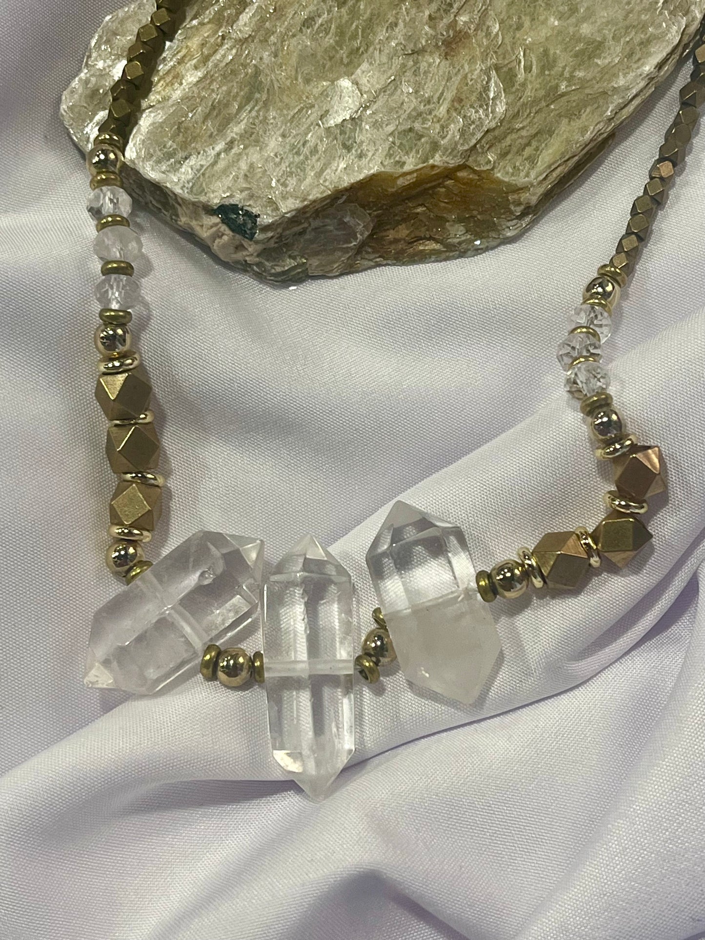 Clear Quartz Power Statement Necklace Energy Amplifying