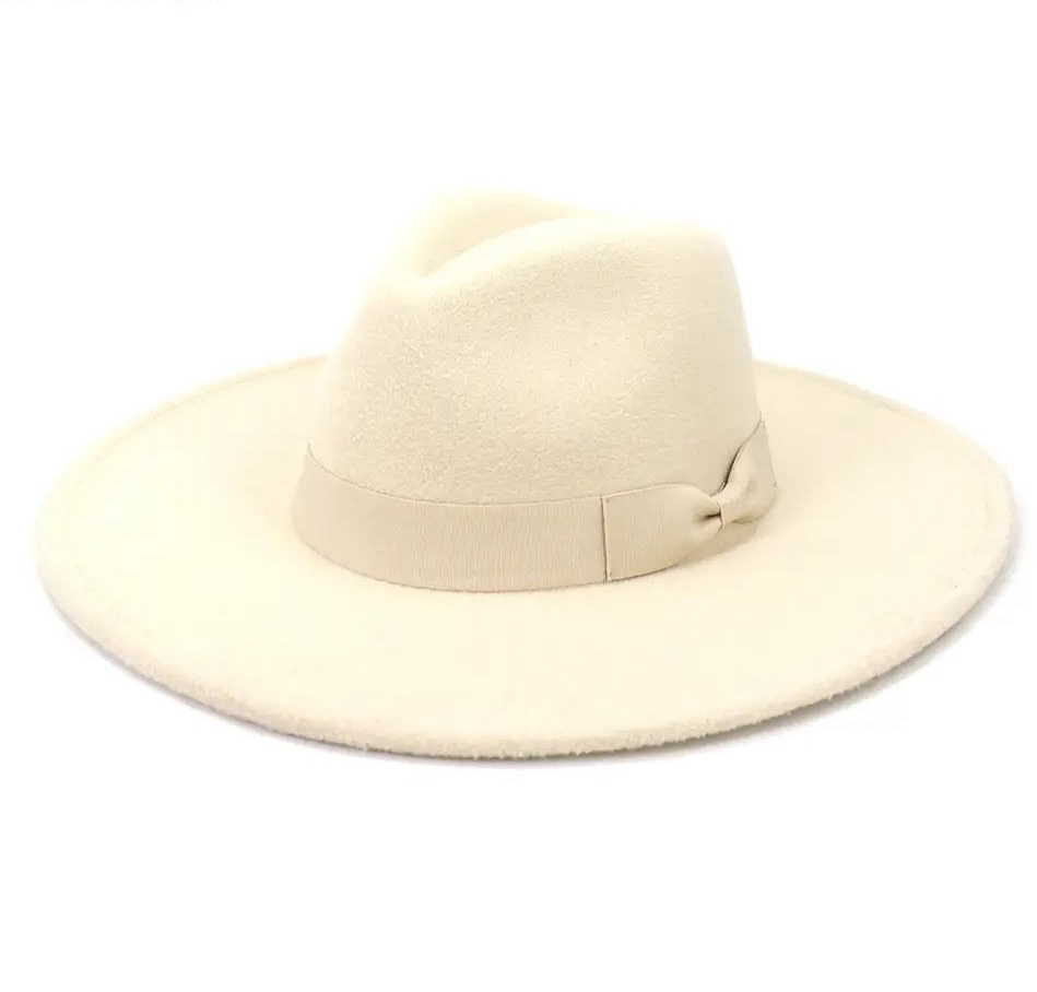 Cream Wide Brim Fedora – Moon Coven Emblem