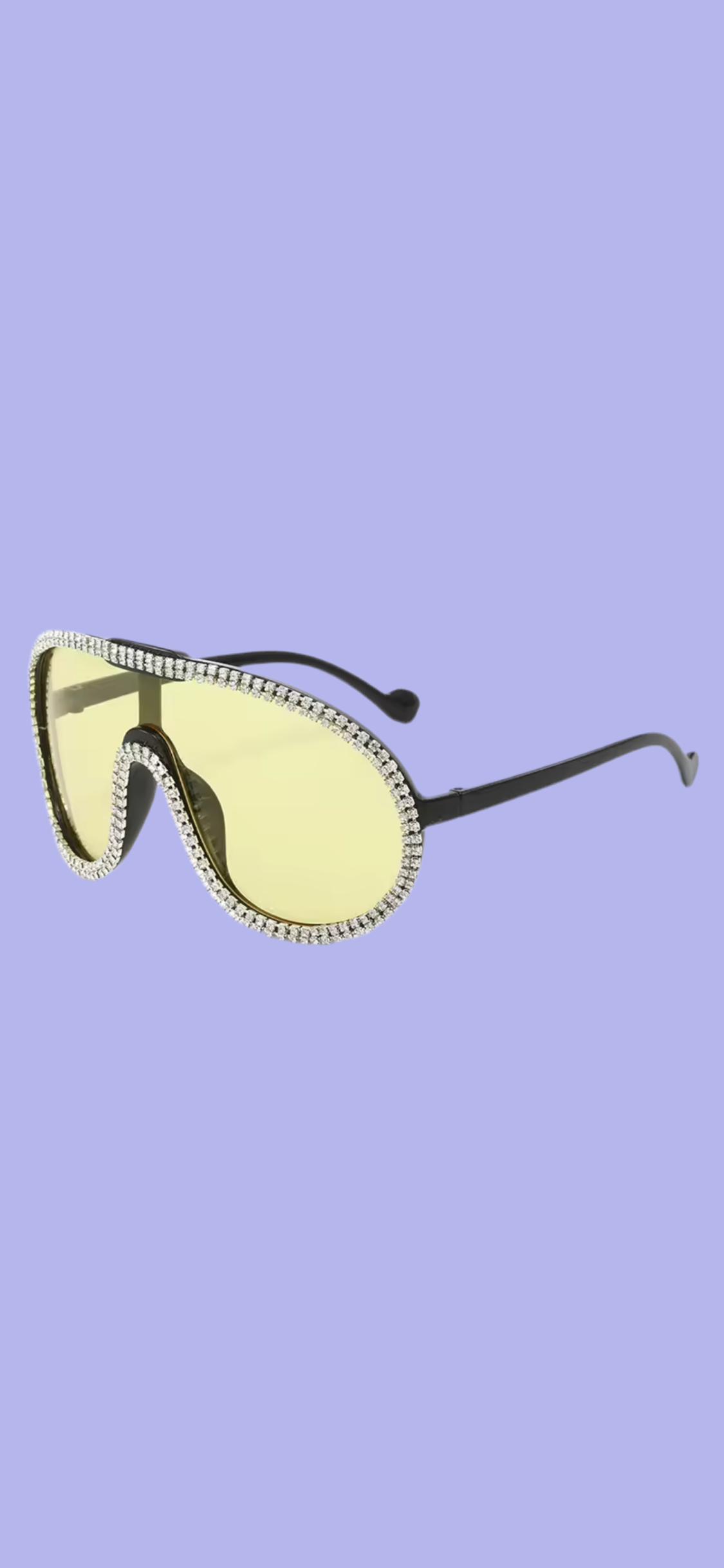 The Paris Crystal Shield Sunglasses – Y2K Oversized Glam Grey