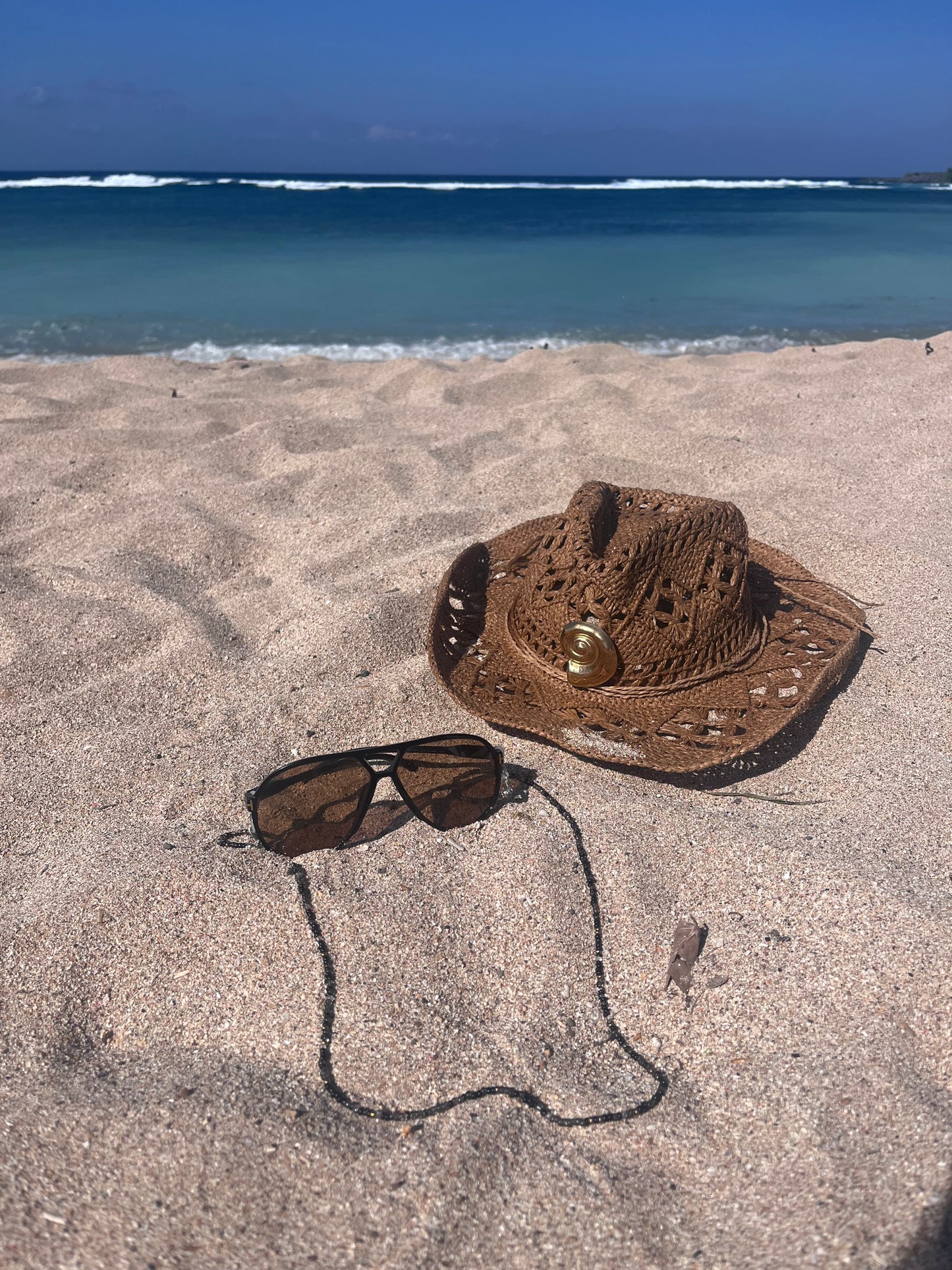 Beige Straw Cowboy Hat – Adjustable Boho Western Style