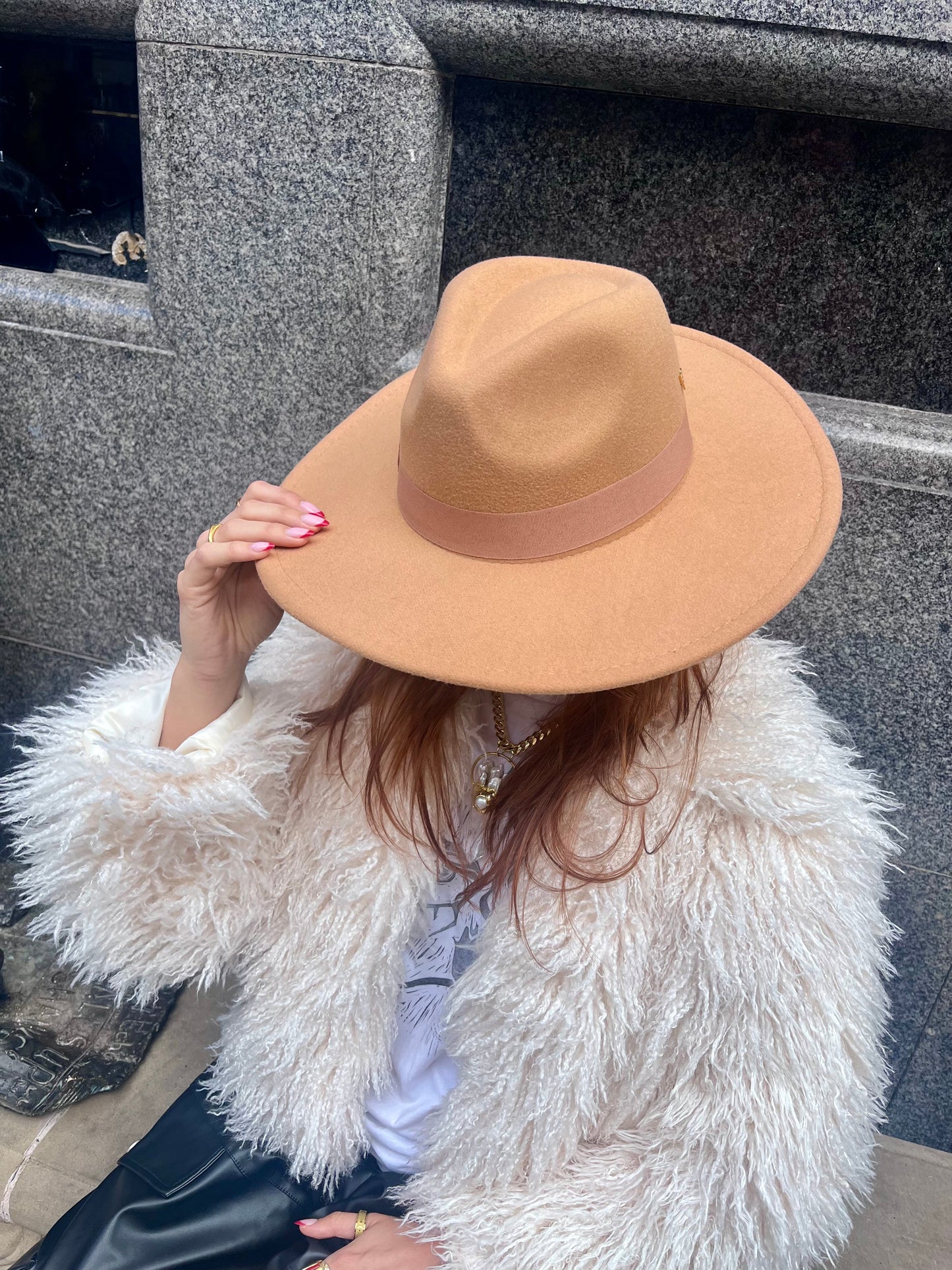 Sandstone Wide Brim Fedora – Moon Coven Emblem