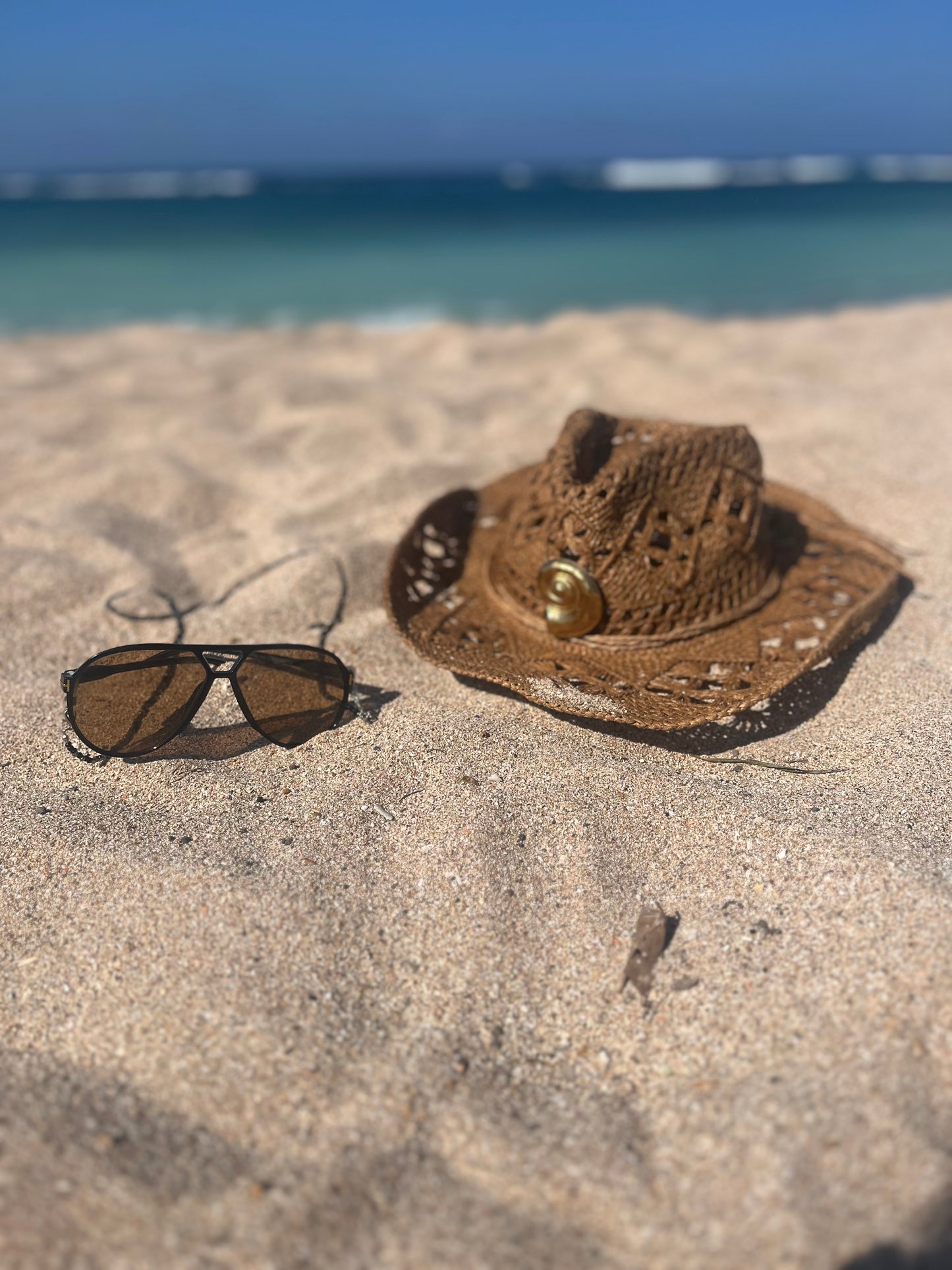 Beige Straw Cowboy Hat – Adjustable Boho Western Style
