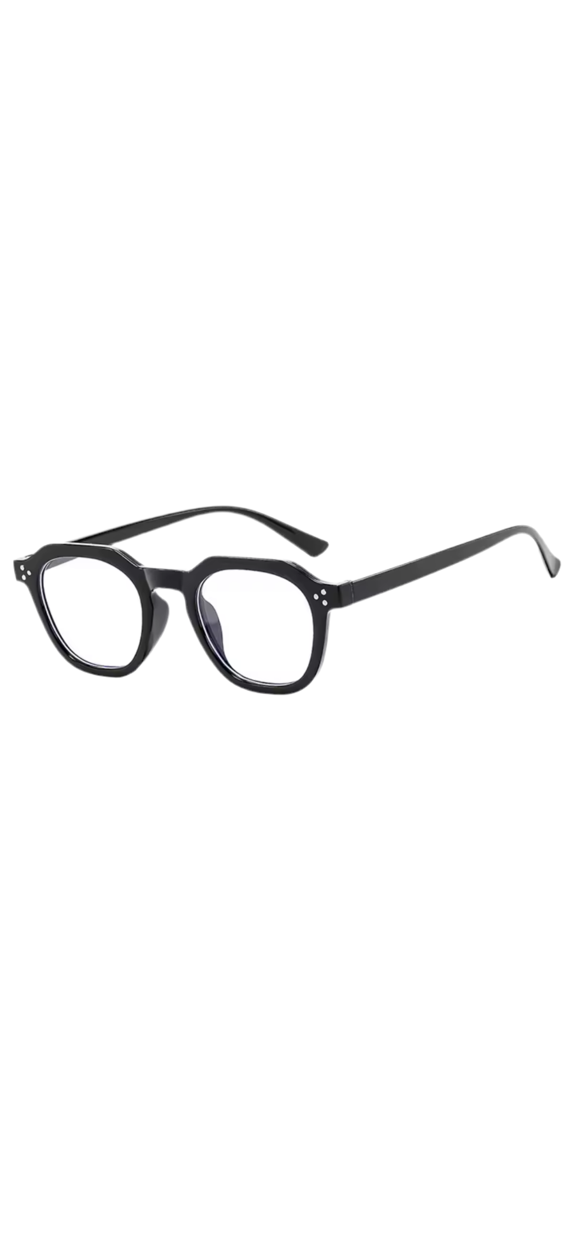 Andie Retro Square Frame Blue Light Glasses-Black