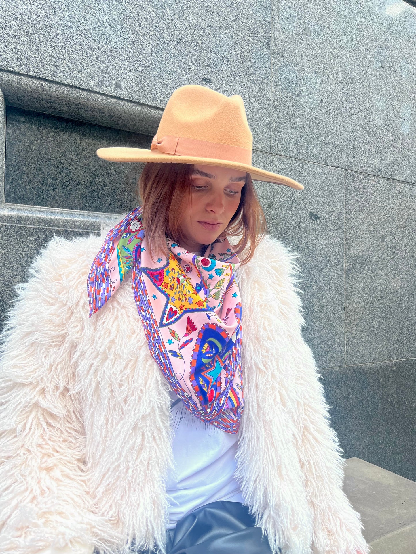 Mystic Garden Satin Scarf Collection – Pink 90x90cm