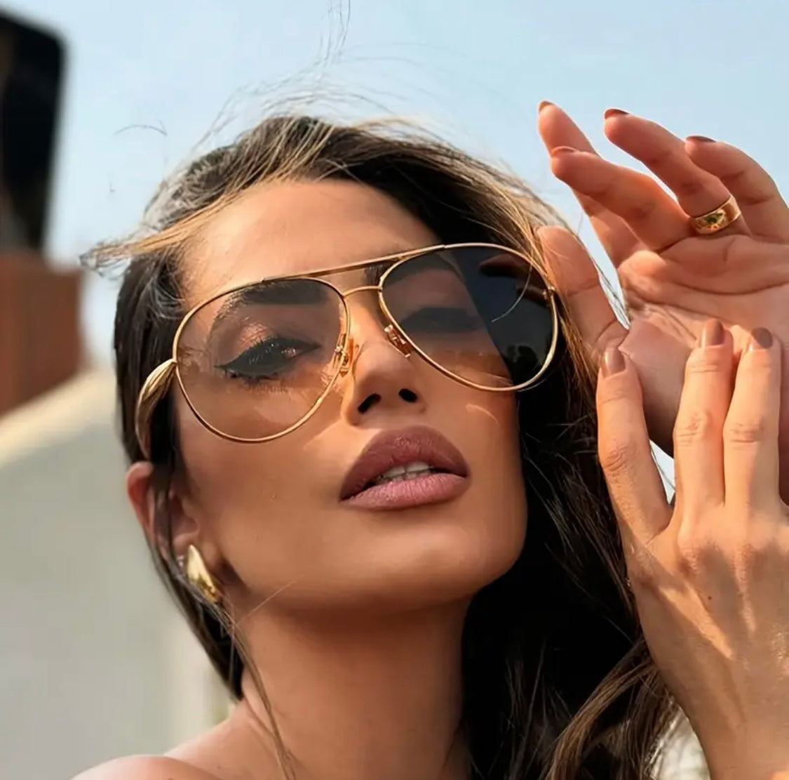 Zara Silver Aviator Sunglasses – Metal Frame with Dark Tinted Lenses