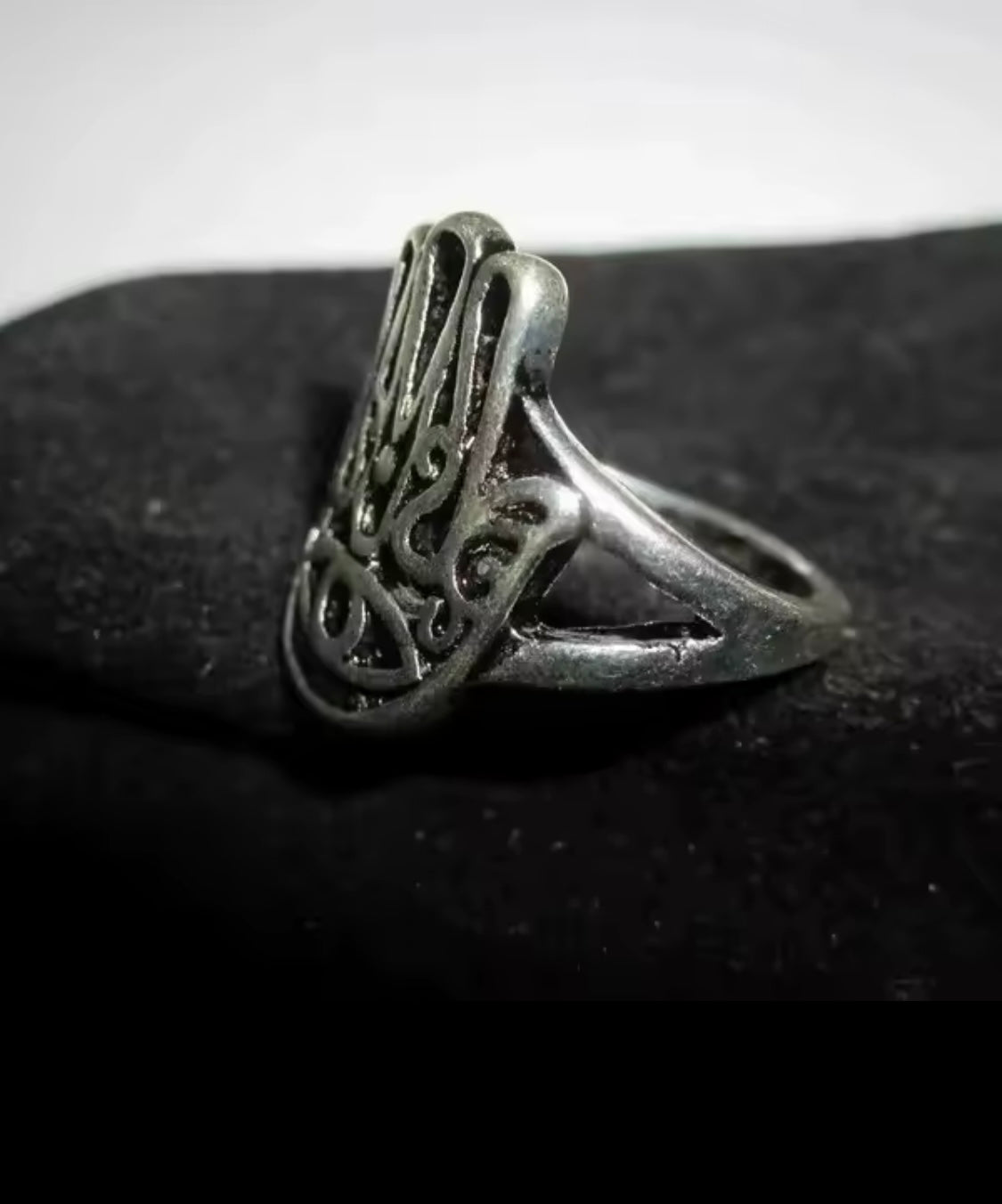 Silver Hamsa Hand Ring – Evil Eye Protection Boho Jewelry