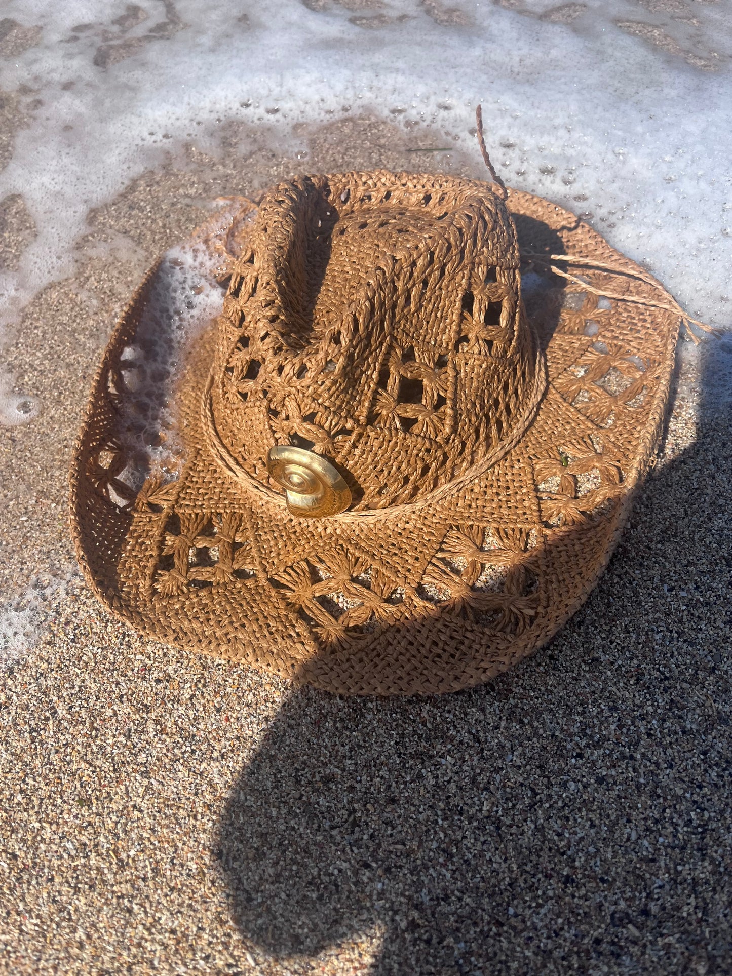 Beige Straw Cowboy Hat – Adjustable Boho Western Style