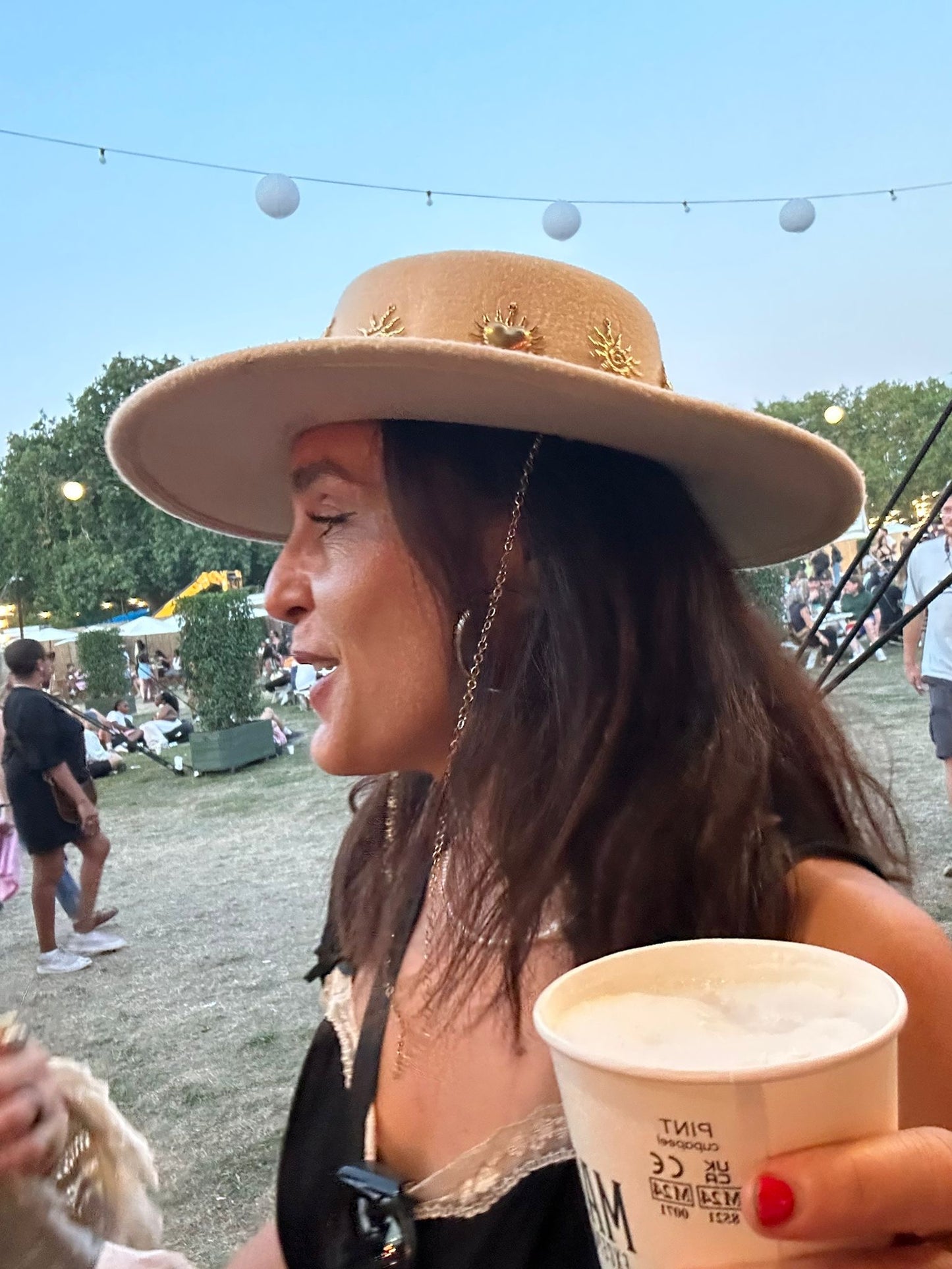 Celestial Sun Charm Adjustable Cream Western Hat