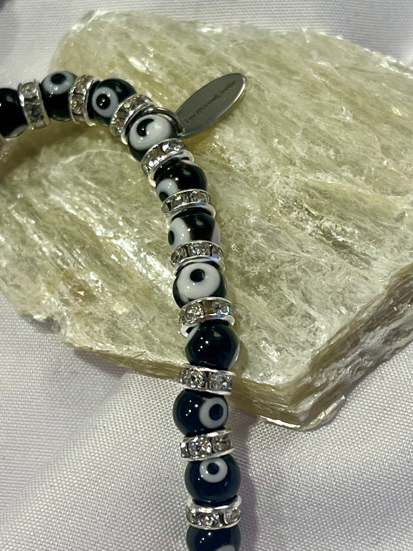 Black Evil Eye Protection Bracelet – Crystal Guard of Energy + Intuition