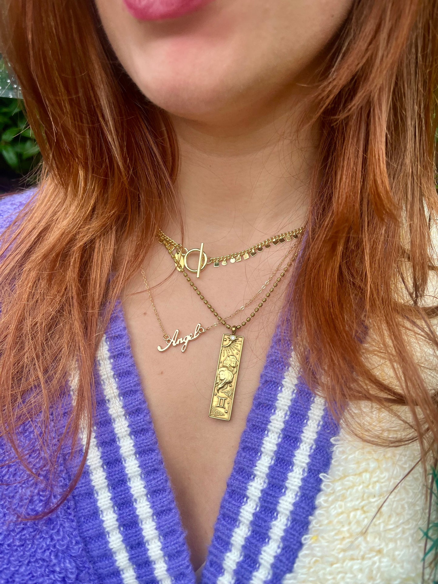 Golden Luna Disc Chain Necklace | Waterproof Gold Charm Collar