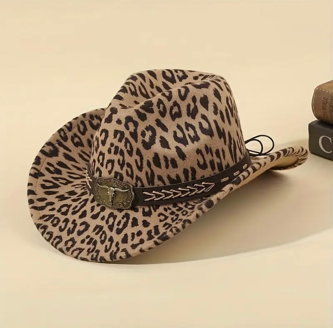 Leopard Print Cowboy Hat – Adjustable Western Festival Hat