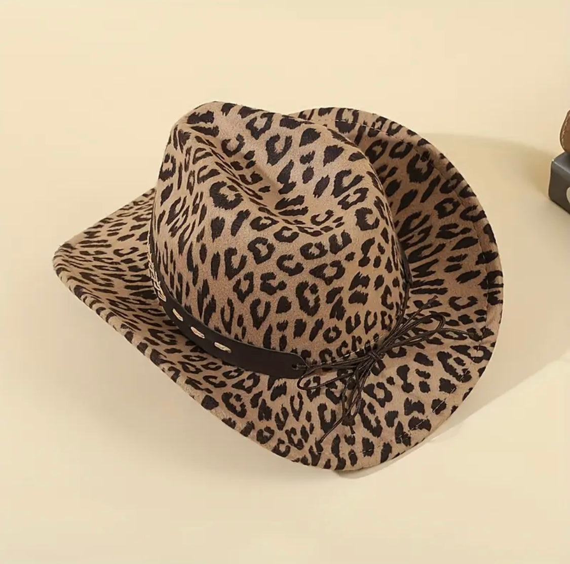 Leopard Print Cowboy Hat – Adjustable Western Festival Hat