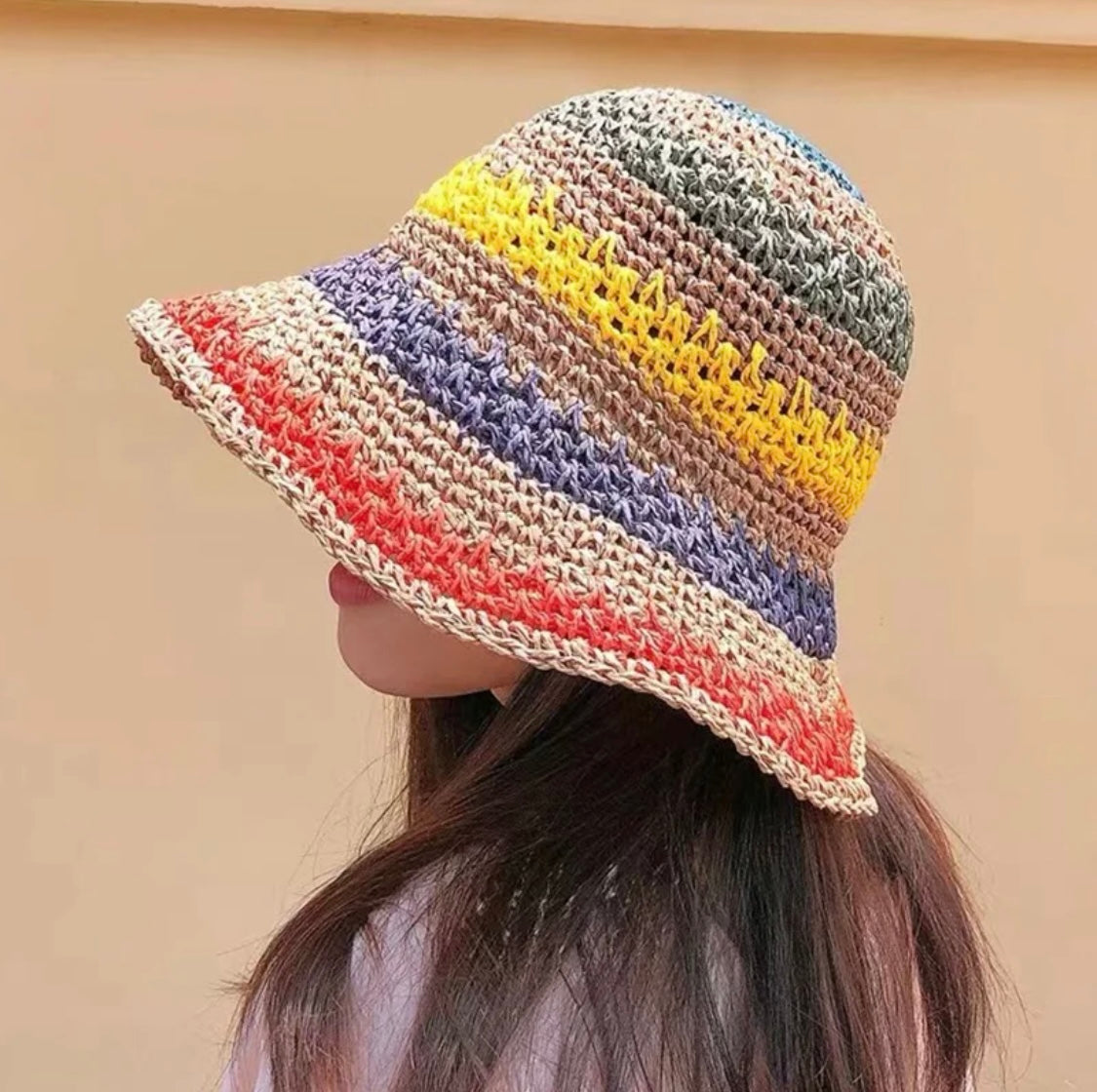 Maui Striped Straw Bucket Hat