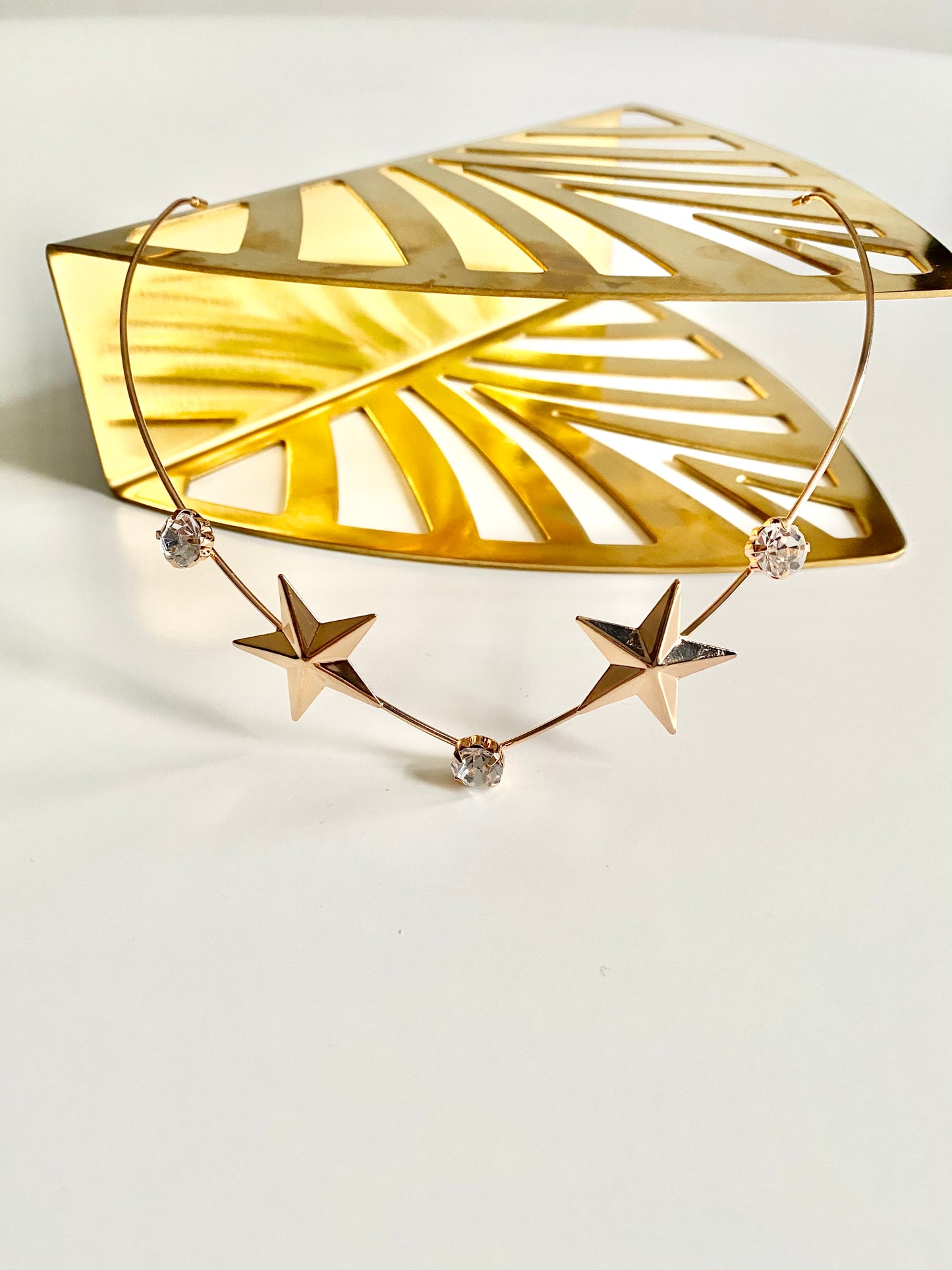 Sabrina gold star light crystal hair crown