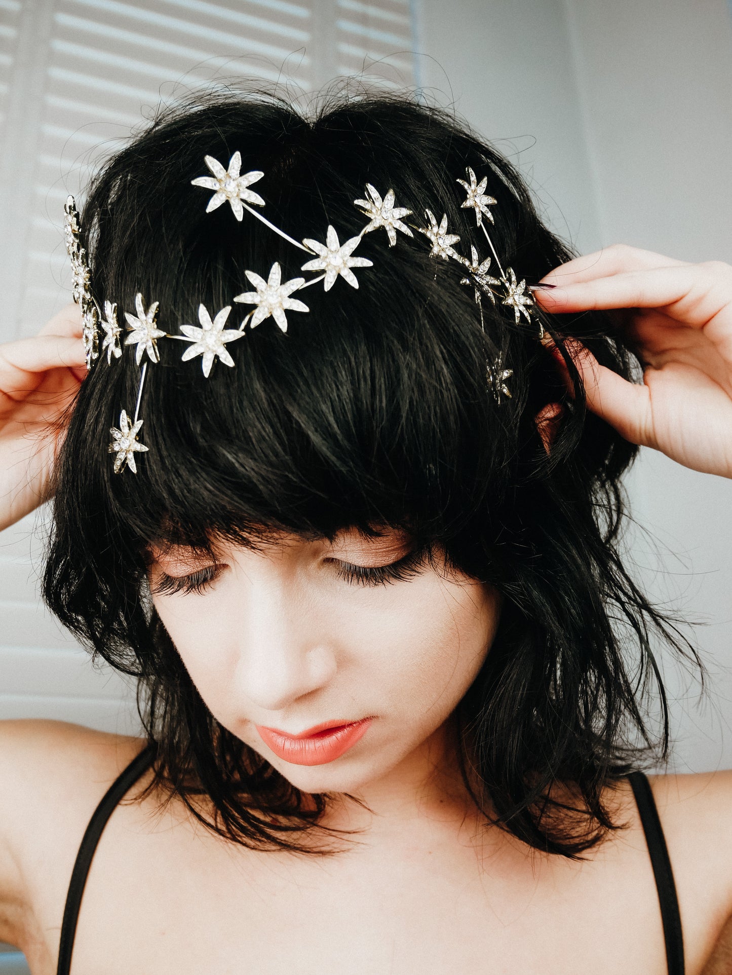 Starry gazer bridal headpiece