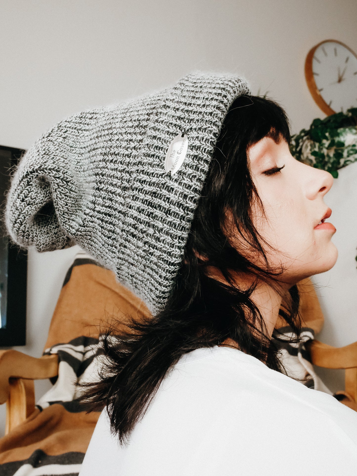 The Black Moon Coven cashmere beanie wool hat