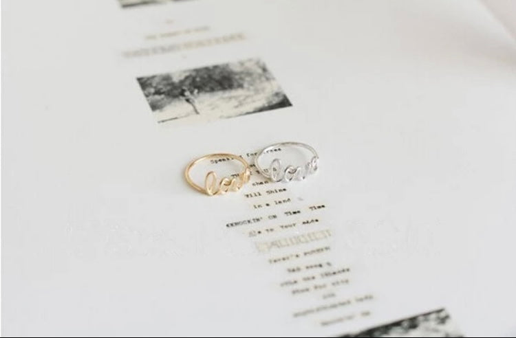 Silver LOVE ring
