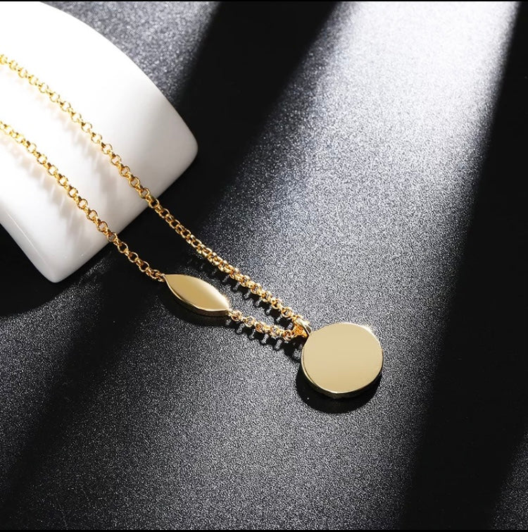 Star light cubic zirconia crystal gold necklace