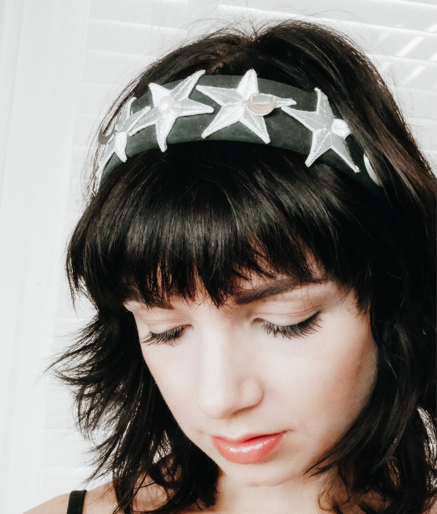 Black moon star headband