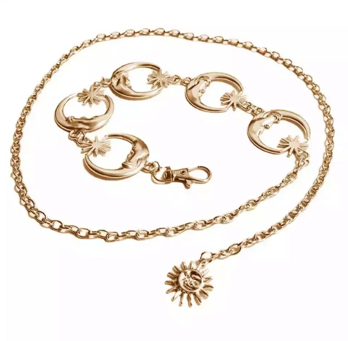 Gold moon chain belt