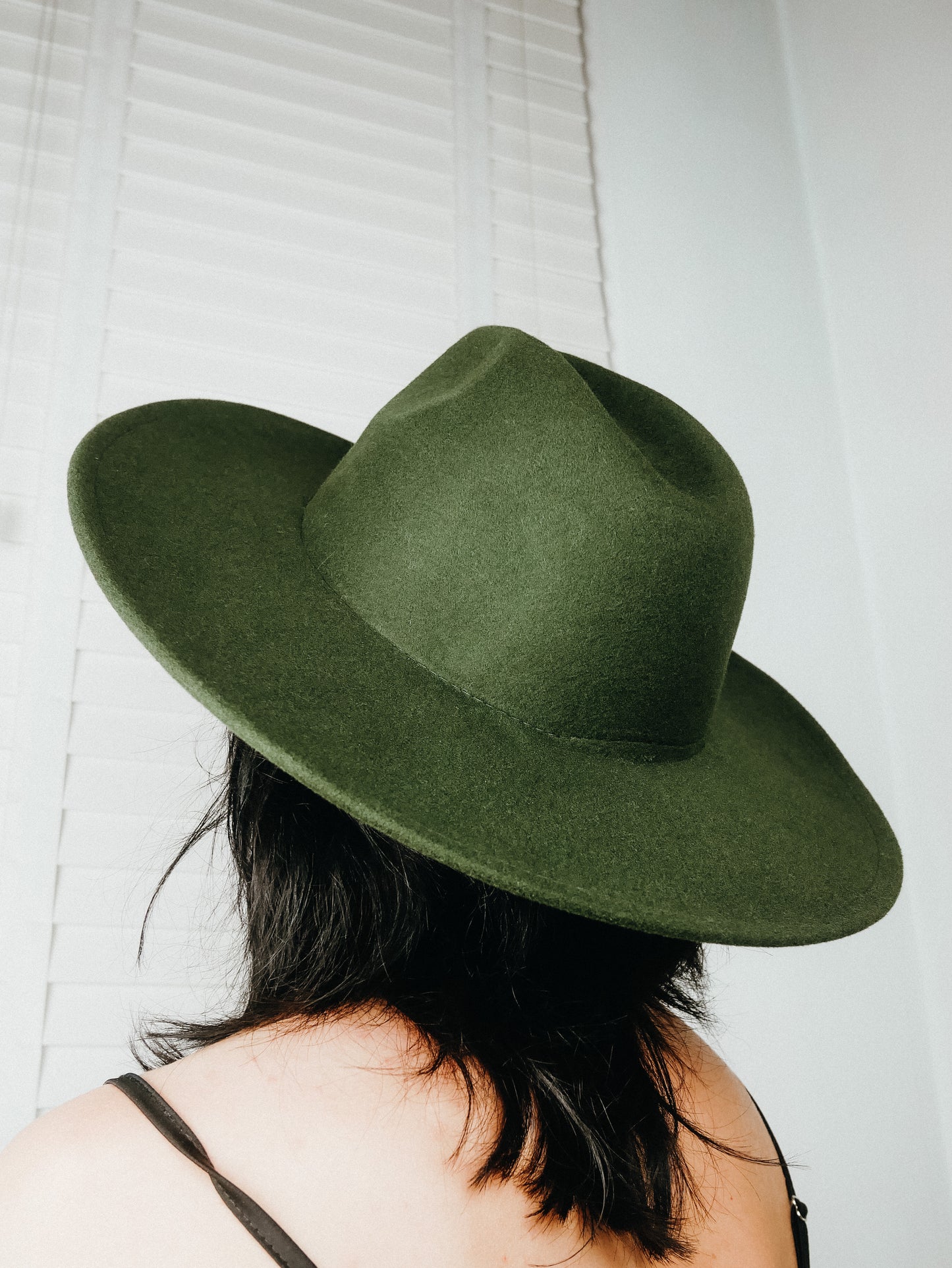 Moon Star Clear Quartz Green Large Brim Fedora Hat
