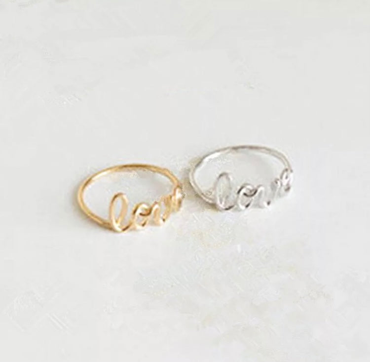 Gold LOVE ring