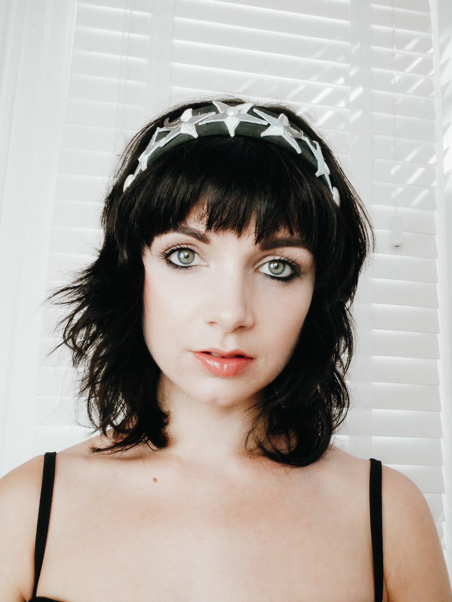 Black moon star headband