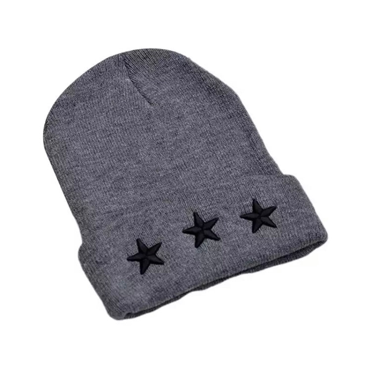 White star wool beanie hat